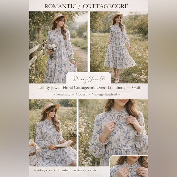 Dainty Jewells Dresses & Skirts - Dainty Jewells White and Blue Floral Dress